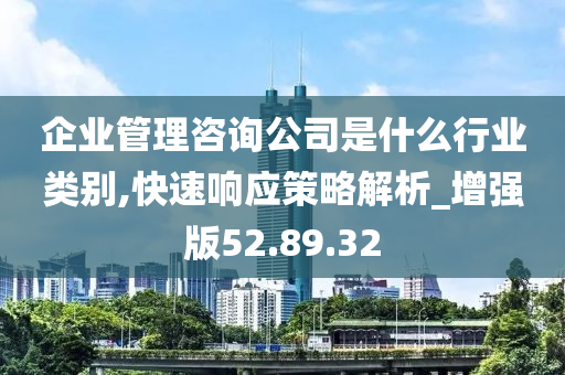 企业管理咨询公司是什么行业类别,快速响应策略解析_增强版52.89.32