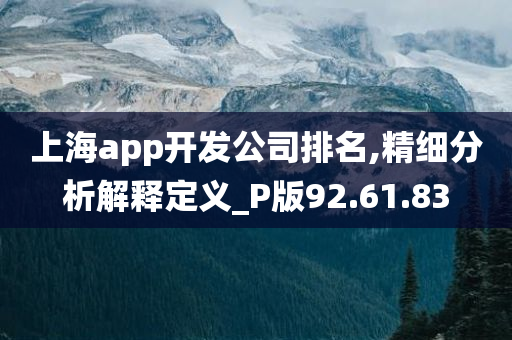 上海app开发公司排名,精细分析解释定义_P版92.61.83