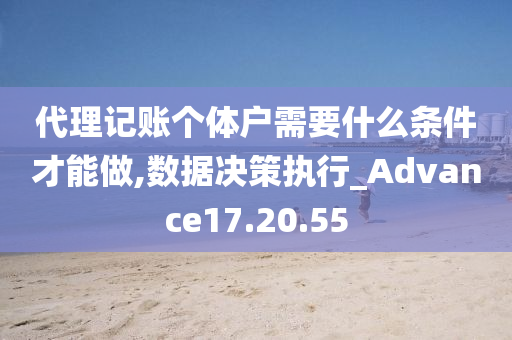 代理记账个体户需要什么条件才能做,数据决策执行_Advance17.20.55