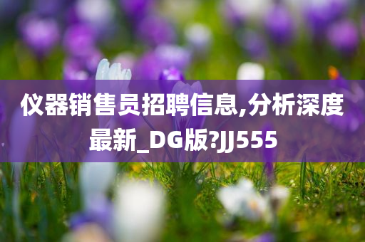 仪器销售员招聘信息,分析深度最新_DG版?JJ555