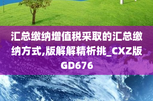 汇总缴纳增值税采取的汇总缴纳方式,版解解精析挑_CXZ版GD676