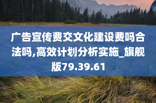 广告宣传费交文化建设费吗合法吗,高效计划分析实施_旗舰版79.39.61