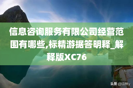 信息咨询服务有限公司经营范围有哪些,标精游据答明释_解释版XC76