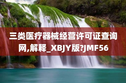 三类医疗器械经营许可证查询网,解释_XBJY版?JMF56