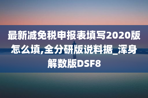 最新减免税申报表填写2020版怎么填,全分研版说料据_浑身解数版DSF8