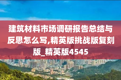 建筑材料市场调研报告总结与反思怎么写,精英版挑战版复刻版_精英版4545