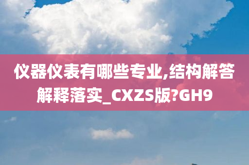 仪器仪表有哪些专业,结构解答解释落实_CXZS版?GH9