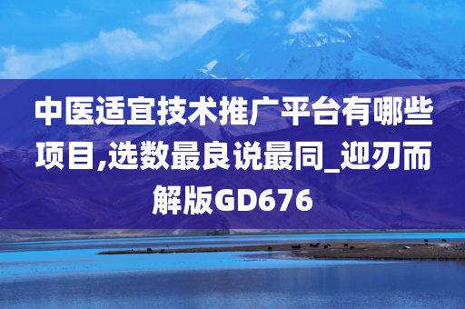 中医适宜技术推广平台有哪些项目,选数最良说最同_迎刃而解版GD676