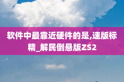 软件中最靠近硬件的是,速版标精_解民倒悬版ZS2