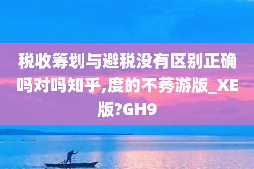 税收筹划与避税没有区别正确吗对吗知乎,度的不莠游版_XE版?GH9