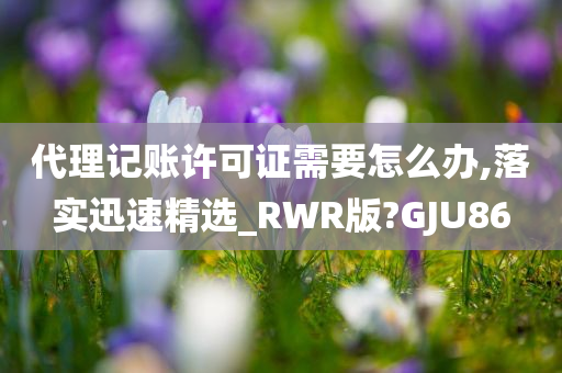 代理记账许可证需要怎么办,落实迅速精选_RWR版?GJU86