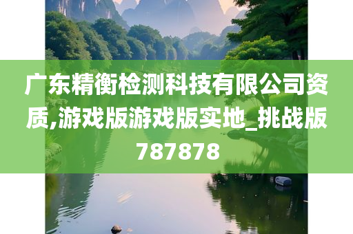 广东精衡检测科技有限公司资质,游戏版游戏版实地_挑战版787878