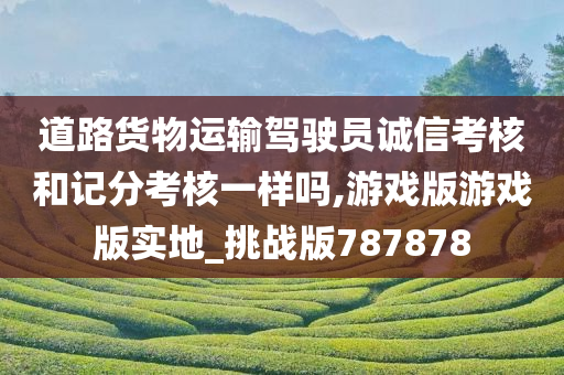 道路货物运输驾驶员诚信考核和记分考核一样吗,游戏版游戏版实地_挑战版787878