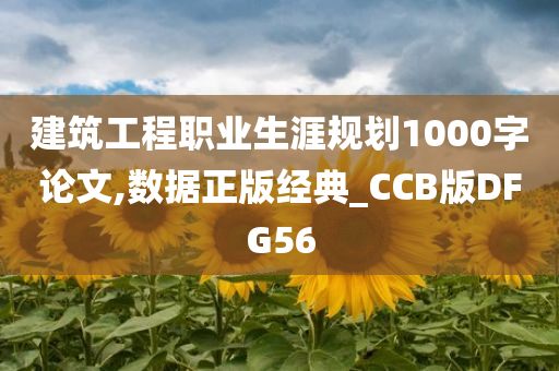 建筑工程职业生涯规划1000字论文,数据正版经典_CCB版DFG56