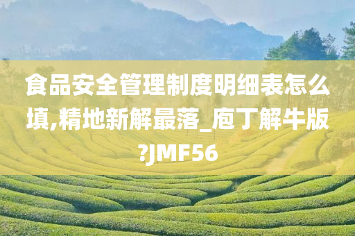 食品安全管理制度明细表怎么填,精地新解最落_庖丁解牛版?JMF56