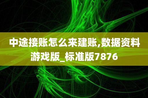 中途接账怎么来建账,数据资料游戏版_标准版7876