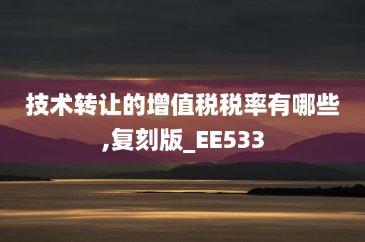 技术转让的增值税税率有哪些,复刻版_EE533