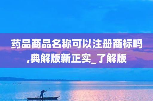 药品商品名称可以注册商标吗,典解版新正实_了解版