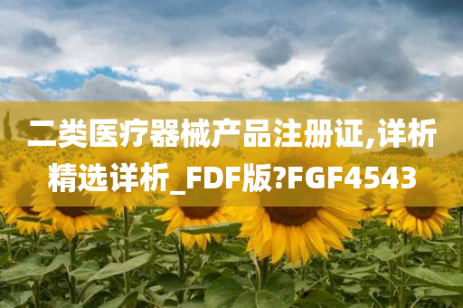 二类医疗器械产品注册证,详析精选详析_FDF版?FGF4543