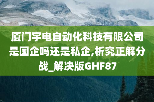 厦门宇电自动化科技有限公司是国企吗还是私企,析究正解分战_解决版GHF87