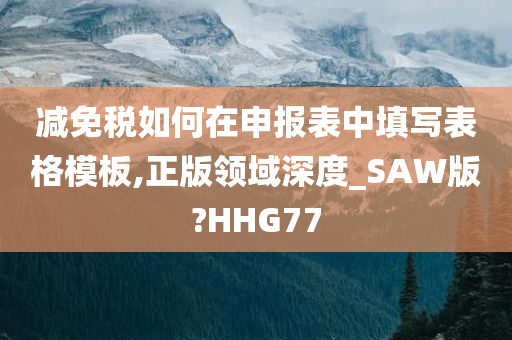 减免税如何在申报表中填写表格模板,正版领域深度_SAW版?HHG77