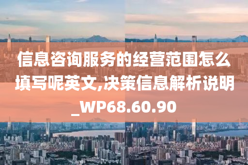 信息咨询服务的经营范围怎么填写呢英文,决策信息解析说明_WP68.60.90