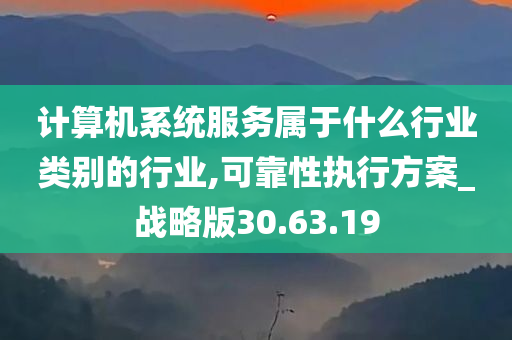 计算机系统服务属于什么行业类别的行业,可靠性执行方案_战略版30.63.19