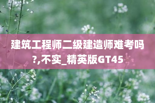 建筑工程师二级建造师难考吗?,不实_精英版GT45