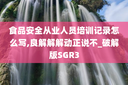 食品安全从业人员培训记录怎么写,良解解解动正说不_破解版SGR3