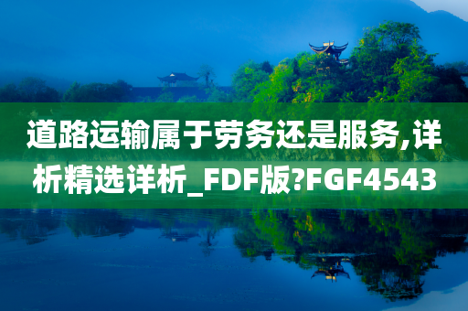 道路运输属于劳务还是服务,详析精选详析_FDF版?FGF4543