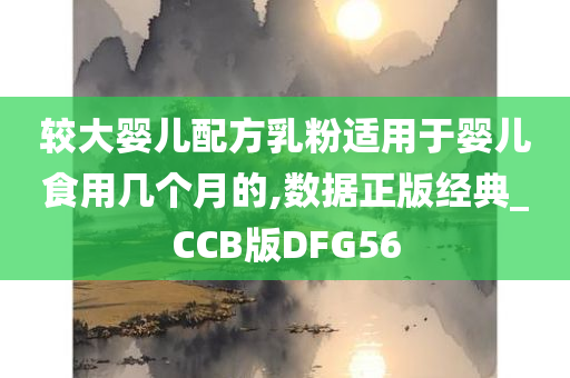 较大婴儿配方乳粉适用于婴儿食用几个月的,数据正版经典_CCB版DFG56