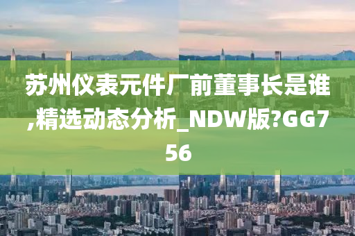 苏州仪表元件厂前董事长是谁,精选动态分析_NDW版?GG756