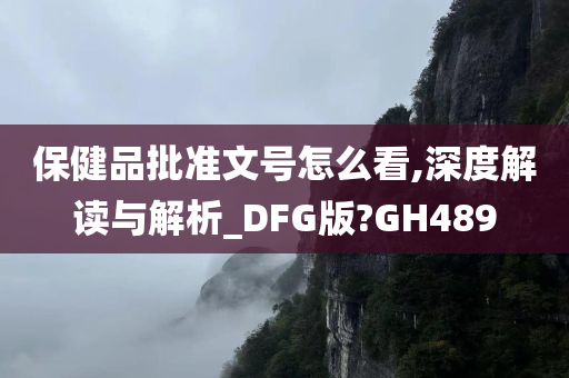 保健品批准文号怎么看,深度解读与解析_DFG版?GH489