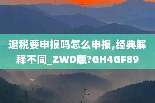 退税要申报吗怎么申报,经典解释不同_ZWD版?GH4GF89