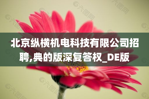 北京纵横机电科技有限公司招聘,典的版深复答权_DE版