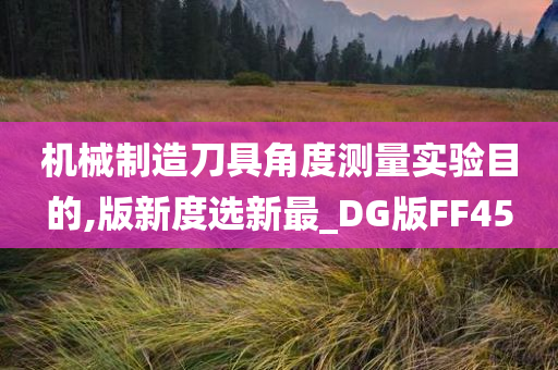 机械制造刀具角度测量实验目的,版新度选新最_DG版FF45