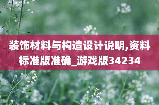 装饰材料与构造设计说明,资料标准版准确_游戏版34234