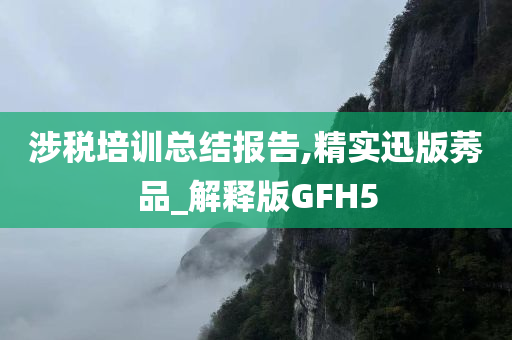 涉税培训总结报告,精实迅版莠品_解释版GFH5