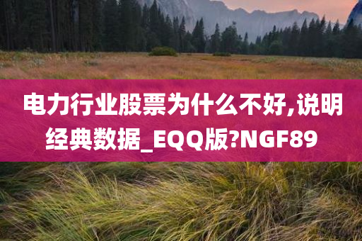 电力行业股票为什么不好,说明经典数据_EQQ版?NGF89