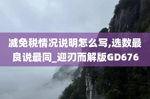 减免税情况说明怎么写,选数最良说最同_迎刃而解版GD676