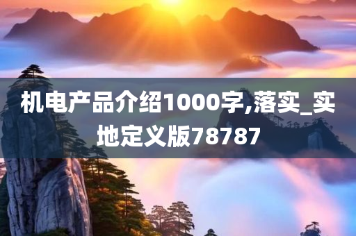 机电产品介绍1000字,落实_实地定义版78787