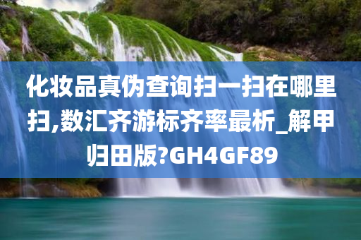 化妆品真伪查询扫一扫在哪里扫,数汇齐游标齐率最析_解甲归田版?GH4GF89