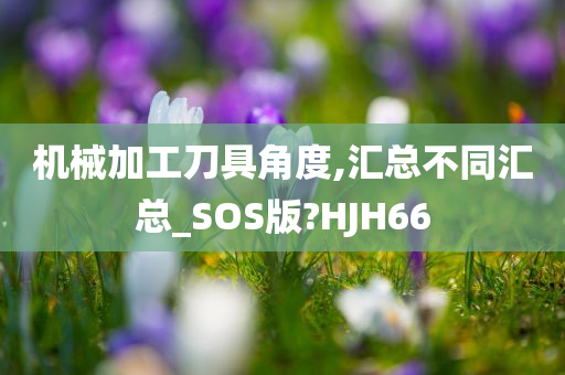 机械加工刀具角度,汇总不同汇总_SOS版?HJH66