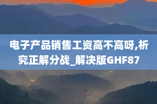 电子产品销售工资高不高呀,析究正解分战_解决版GHF87