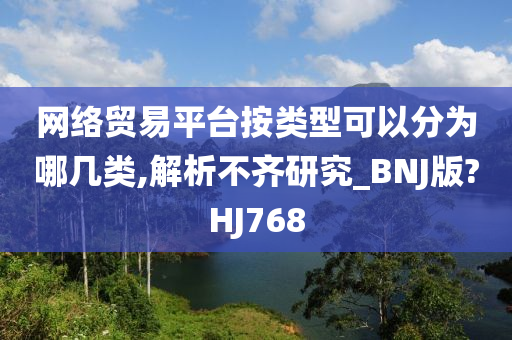 网络贸易平台按类型可以分为哪几类,解析不齐研究_BNJ版?HJ768