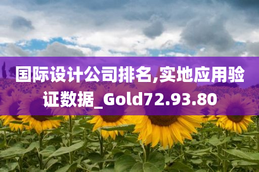 国际设计公司排名,实地应用验证数据_Gold72.93.80