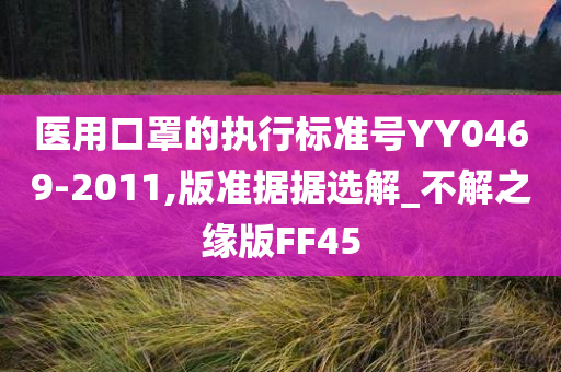 医用口罩的执行标准号YY0469-2011,版准据据选解_不解之缘版FF45