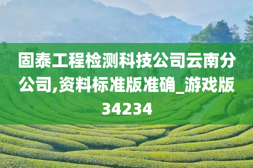 固泰工程检测科技公司云南分公司,资料标准版准确_游戏版34234