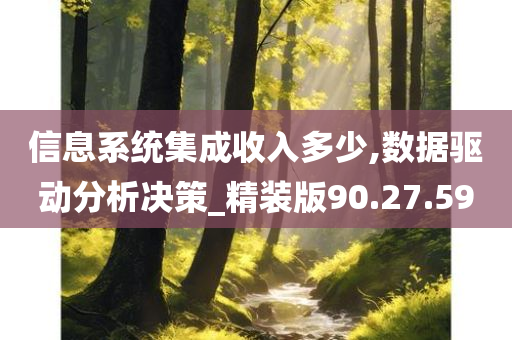 信息系统集成收入多少,数据驱动分析决策_精装版90.27.59