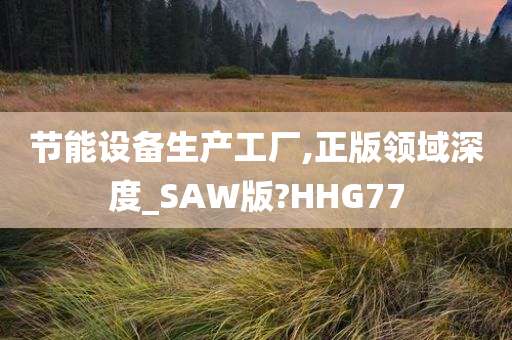 节能设备生产工厂,正版领域深度_SAW版?HHG77